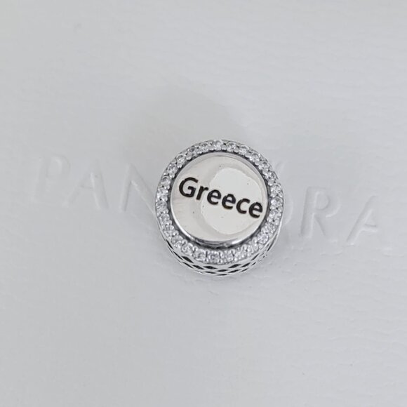 Pandora Greece Flag Charm Bead Exclusive Travel Pendant S925 Silver with box - Picture 3 of 6